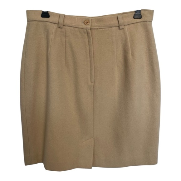 Vintage San Francisco Elegant Tan wool and cashemere Women's Skirt size 11 - Picture 1 of 7